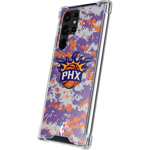 NBA Phoenix Suns Digi Camo Galaxy S22 Ultra Clear Case