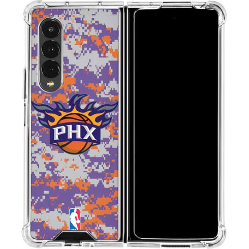NBA Phoenix Suns Digi Camo Galaxy Z Fold4 5G Clear Case
