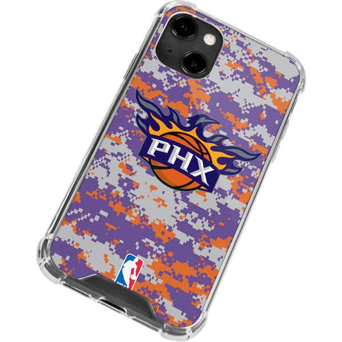 NBA Phoenix Suns Digi Camo iPhone 14 Clear Case