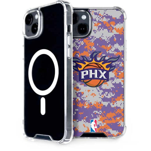 NBA Phoenix Suns Digi Camo iPhone 15 Plus MagSafe Case