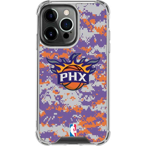NBA Phoenix Suns Digi Camo iPhone 15 Pro Clear Case