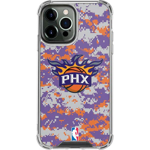 NBA Phoenix Suns Digi Camo iPhone 14 Pro Max Clear Case
