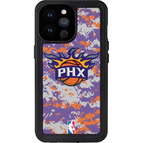 NBA Phoenix Suns Digi Camo iPhone 14 Pro Max Waterproof Case