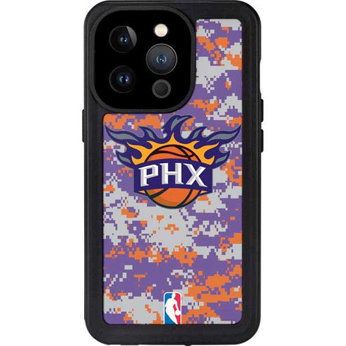 NBA Phoenix Suns Digi Camo iPhone 14 Pro Waterproof Case