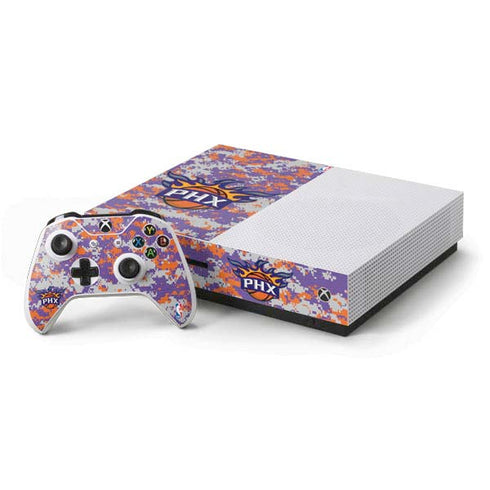NBA Phoenix Suns Digi Camo Xbox One S Console and Controller Bundle Skin