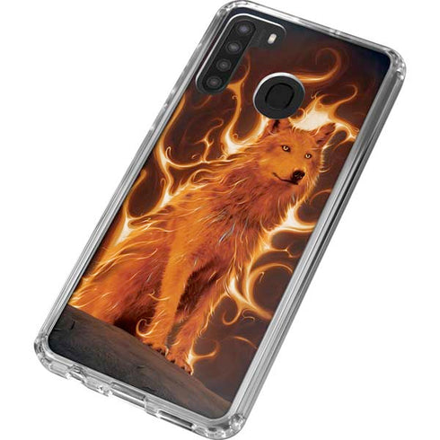 Vincent Hie Phoenix Wolf Galaxy A21 Clear Case