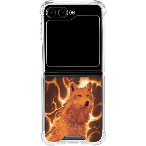 Phoenix Wolf by Vincent Hie Galaxy Z Flip5 5G Clear Case