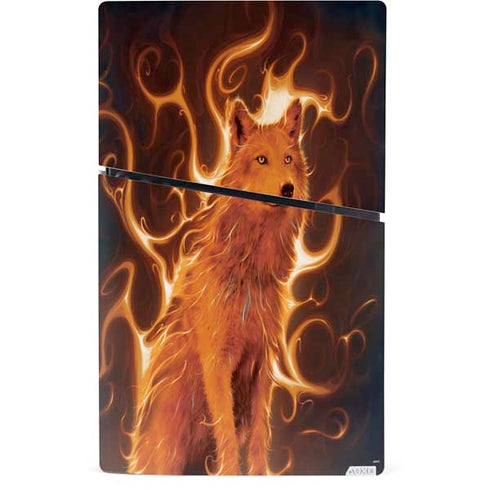 Phoenix Wolf by Vincent Hie PS5 Slim Digital Edition Console Skin