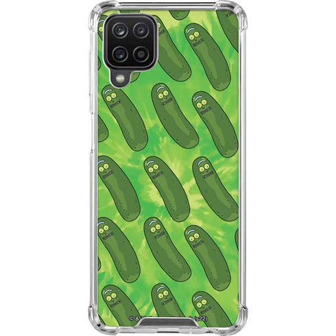 Adult Swim Rick and Morty Pickle Rick Pattern Galaxy A12 Clear Case