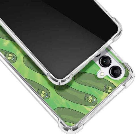 Adult Swim Rick and Morty Pickle Rick Pattern Galaxy A14 5G Clear Case