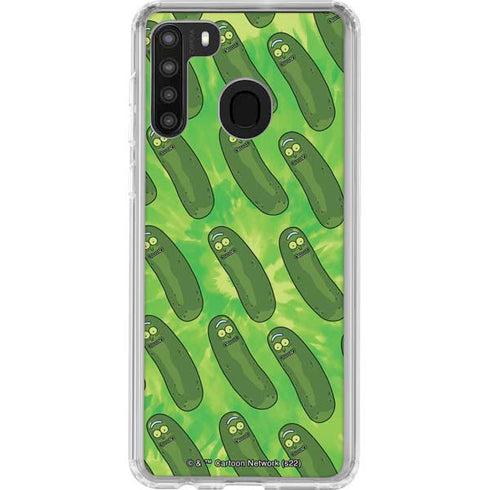 Adult Swim Rick and Morty Pickle Rick Pattern Galaxy A21 Clear Case