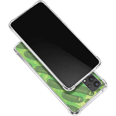 Adult Swim Rick and Morty Pickle Rick Pattern Galaxy A32 5G Clear Case
