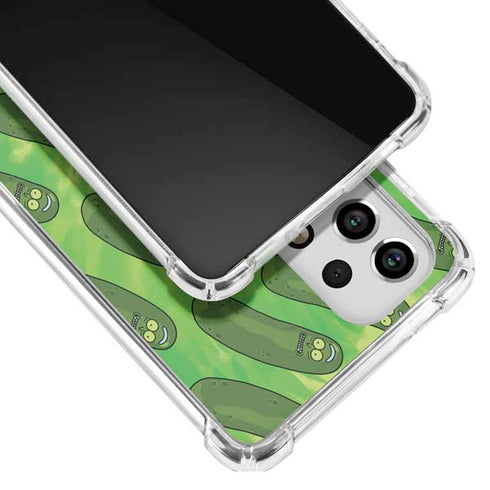 Adult Swim Rick and Morty Pickle Rick Pattern Galaxy A53 5G Clear Case