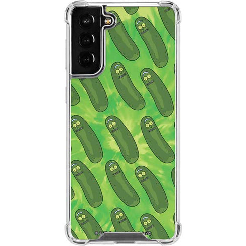 Adult Swim Rick and Morty Pickle Rick Pattern Galaxy S21 FE Clear Case