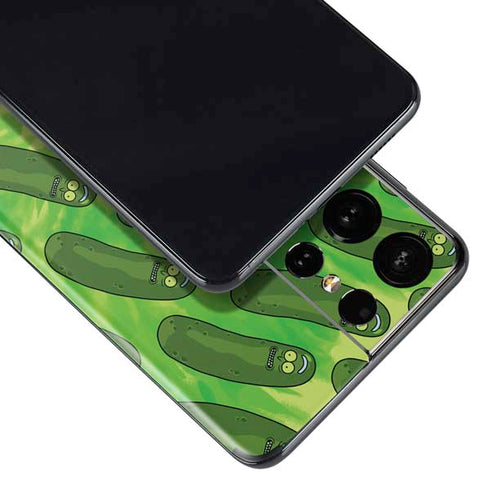 Adult Swim Rick and Morty Pickle Rick Pattern Galaxy S21 Ultra 5G Skin
