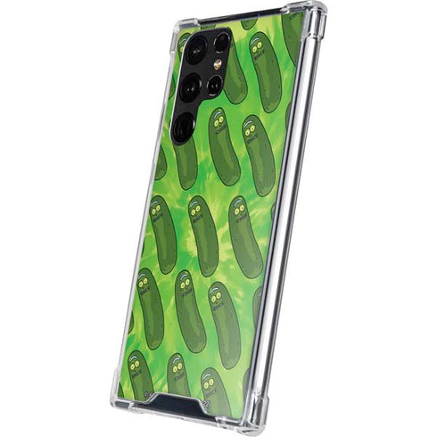 Adult Swim Rick and Morty Pickle Rick Pattern Galaxy S22 Ultra Clear Case