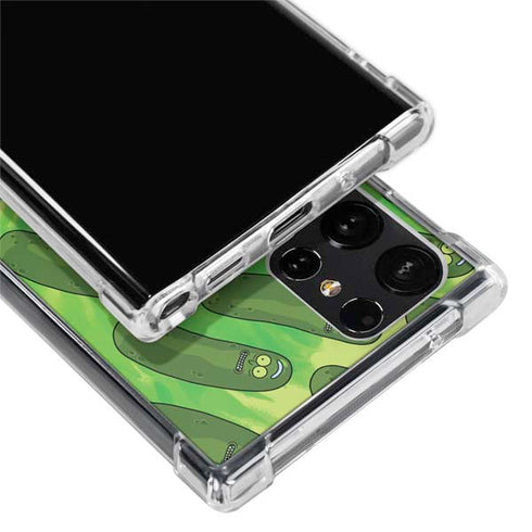 Adult Swim Rick and Morty Pickle Rick Pattern Galaxy S24 Ultra Clear Case