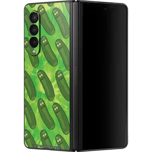 Adult Swim Rick and Morty Pickle Rick Pattern Galaxy Z Fold3 5G Skin