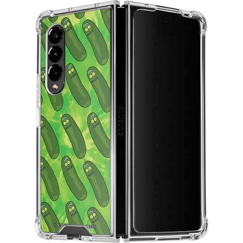 Adult Swim Rick and Morty Pickle Rick Pattern Galaxy Z Fold4 5G Clear Case