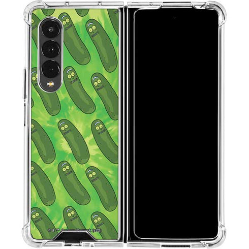 Adult Swim Rick and Morty Pickle Rick Pattern Galaxy Z Fold4 5G Clear Case