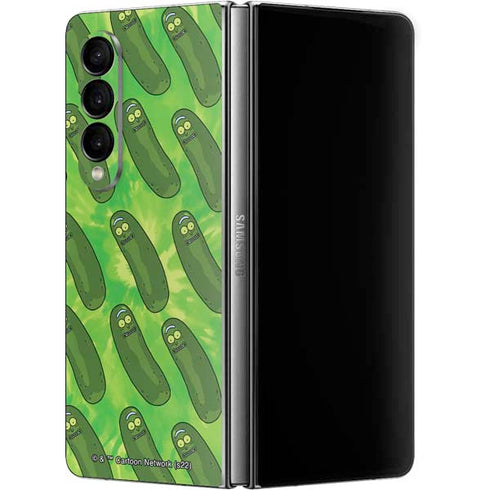 Adult Swim Rick and Morty Pickle Rick Pattern Galaxy Z Fold4 5G Skin