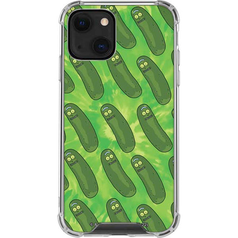 Adult Swim Rick and Morty Pickle Rick Pattern iPhone 14 Plus Clear Case