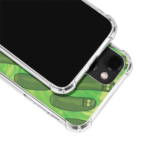 Adult Swim Rick and Morty Pickle Rick Pattern iPhone 14 Plus Clear Case