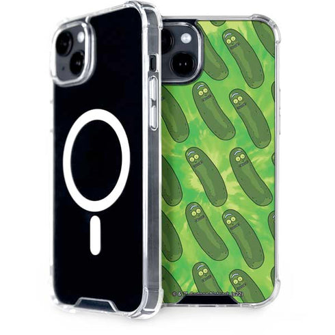 Adult Swim Rick and Morty Pickle Rick Pattern iPhone 15 Plus MagSafe Case