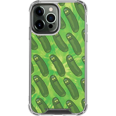 Adult Swim Rick and Morty Pickle Rick Pattern iPhone 14 Pro Max Clear Case