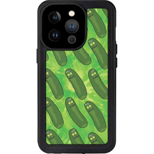 Adult Swim Rick and Morty Pickle Rick Pattern iPhone 14 Pro Waterproof Case