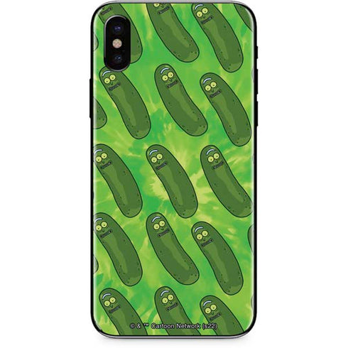 Adult Swim Rick and Morty Pickle Rick Pattern iPhone XS Skin