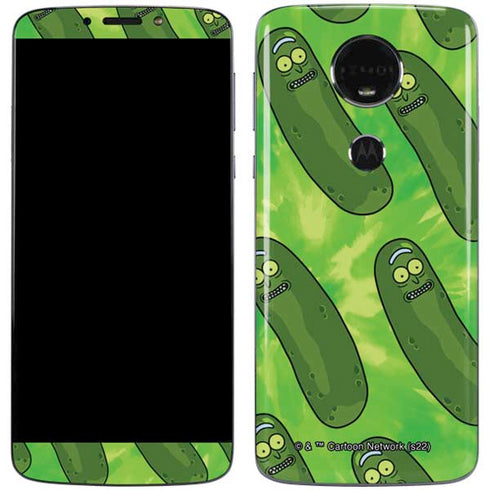 Adult Swim Rick and Morty Pickle Rick Pattern Moto E5 Plus Skin