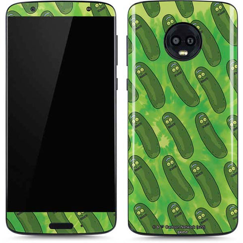 Adult Swim Rick and Morty Pickle Rick Pattern Moto G6 Skin