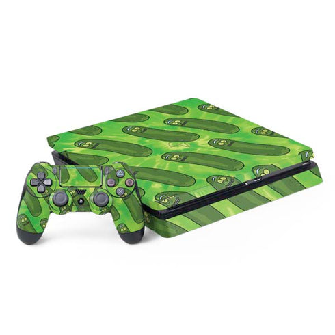 Adult Swim Rick and Morty Pickle Rick Pattern PS4 Slim Bundle Skin