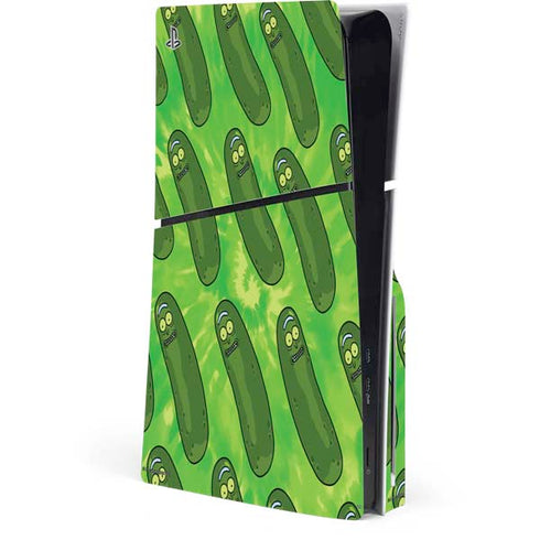 Adult Swim Rick and Morty Pickle Rick Pattern PS5 Slim Disk Console Skin