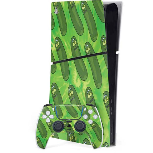 Adult Swim Rick and Morty Pickle Rick Pattern PS5 Slim Digital Edition Console Skin