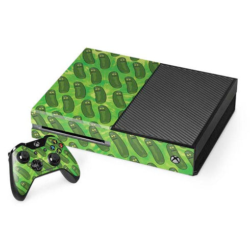 Adult Swim Rick and Morty Pickle Rick Pattern Xbox One Console and Controller Bundle Skin