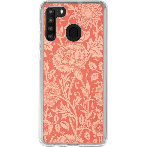 William Morris Pink & Rose Galaxy A21 Clear Case