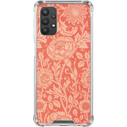 William Morris Pink & Rose Galaxy A32 5G Clear Case