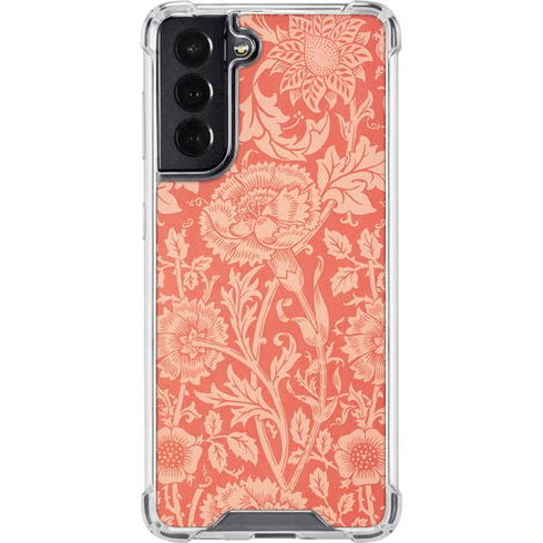 William Morris Pink & Rose Galaxy S22 Clear Case
