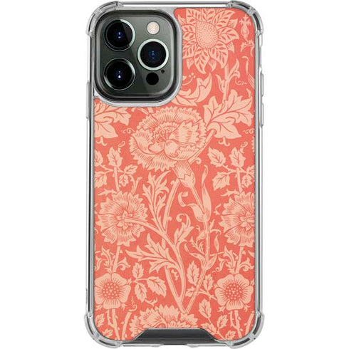 William Morris Pink & Rose iPhone 14 Pro Max Clear Case