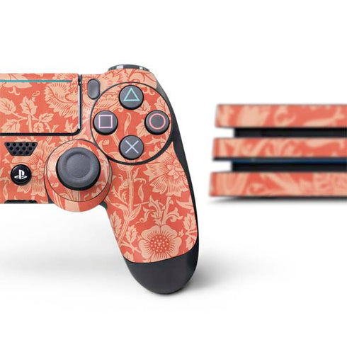 William Morris Pink & Rose PS4 Pro Bundle Skin