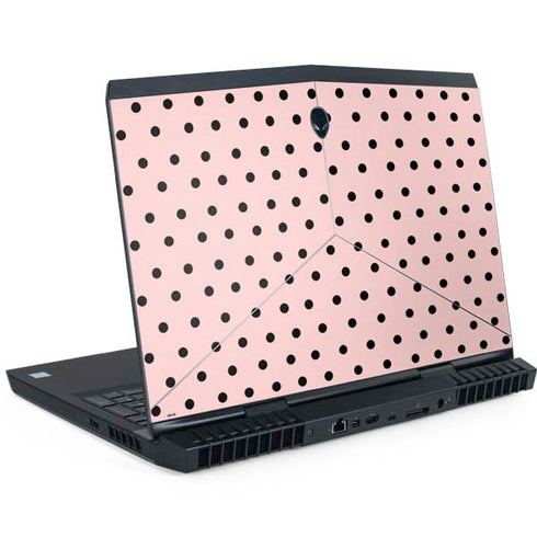Pink and Black Polka Dots Dell Alienware Skin