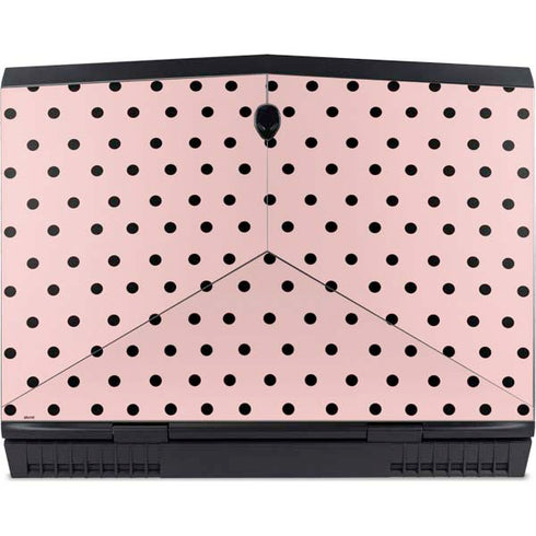 Pink and Black Polka Dots Dell Alienware Skin