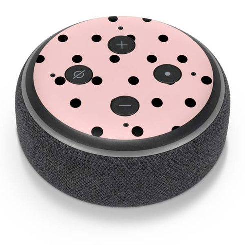 Pink and Black Polka Dots Amazon Echo Dot Skin