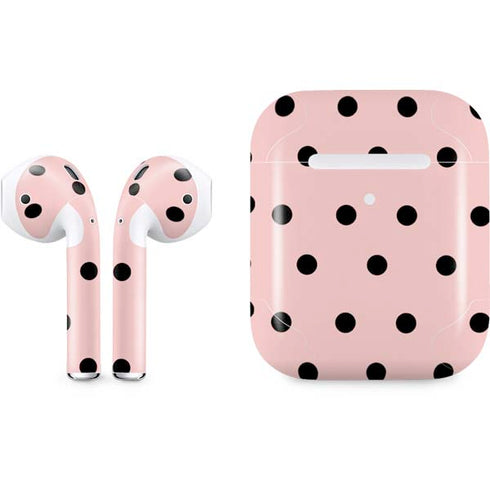 Pink and Black Polka Dots Apple AirPods 2 Skin