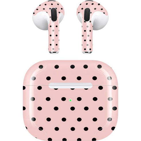 Pink and Black Polka Dots Apple AirPods (3rd Gen 2021) Skin