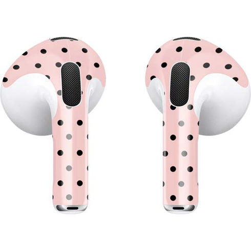 Pink and Black Polka Dots Apple AirPods (3rd Gen 2021) Skin