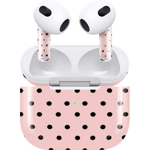 Pink and Black Polka Dots Apple AirPods (3rd Gen 2021) Skin
