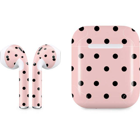 Pink and Black Polka Dots Apple AirPods Skin